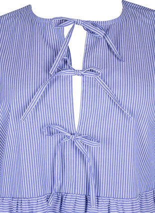 Bawelniana bluzka w paski z wiazaniem, Baja Blue Stripe, Packshot image number 2