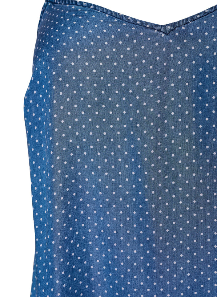 Sukienka na ramiaczkach do kolan wykonana z TENCEL&trade; Lyocell o wygladzie denimu, Niebieskie, Packshot image number 2