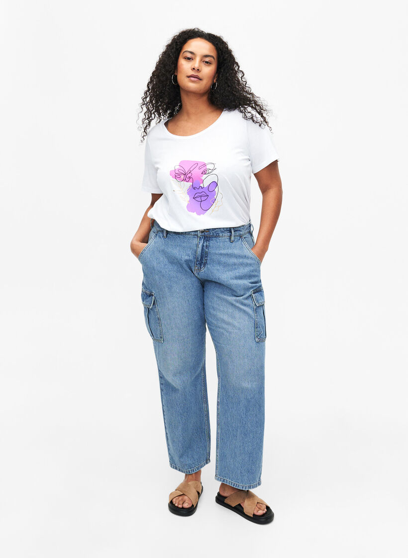 Bawelniana koszulka z motywem, B. White w. Face, Model image number 2