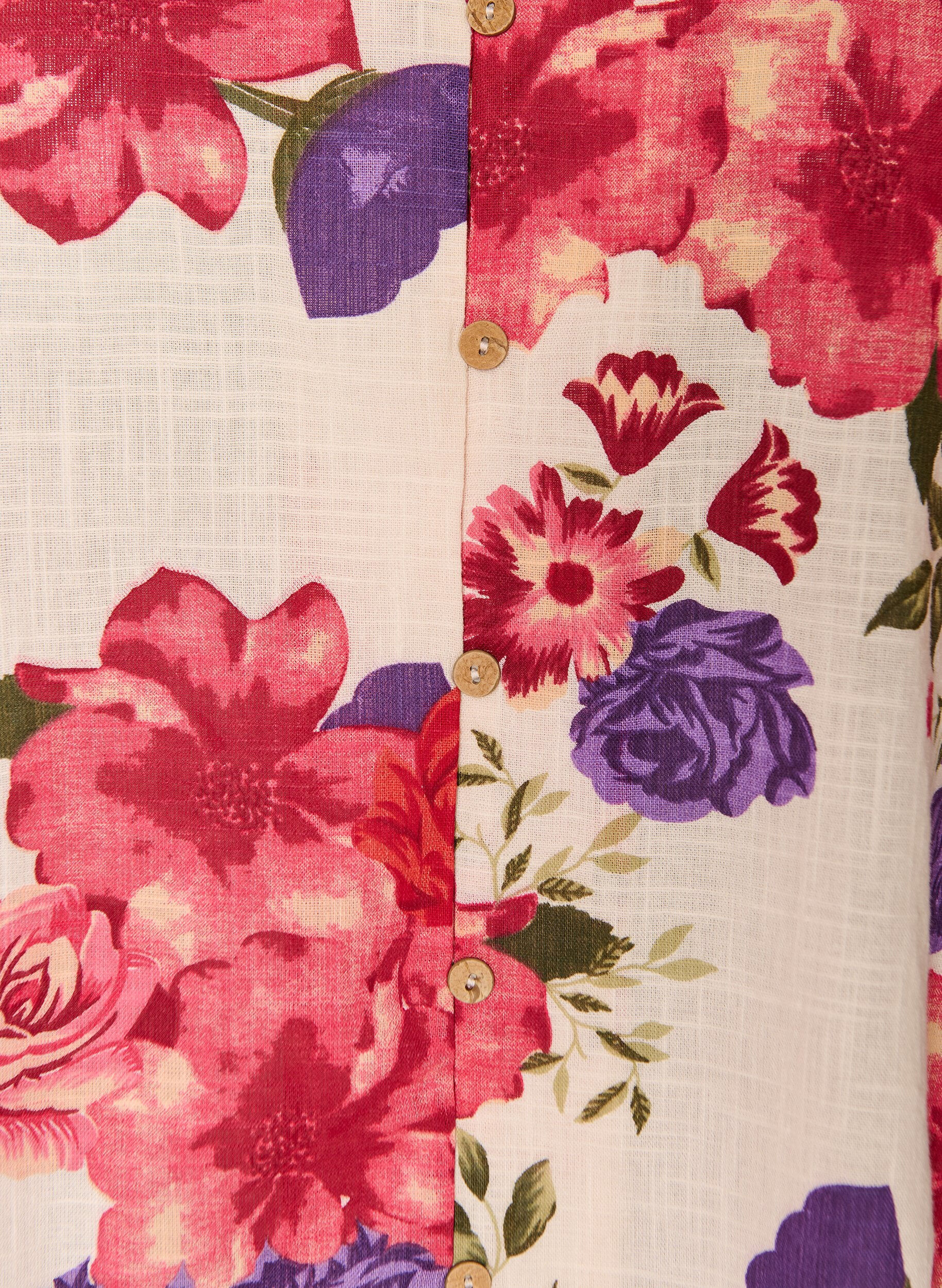 ZizziKoszula bawelniana z kr&oacute;tkim rekawem i dekoltem w ksztalcie litery V, Czerwony, Packshot image number 2