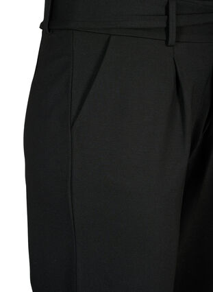 Spodnie z wysokim stanem z falbanami i wiazaniem, Black, Packshot image number 2