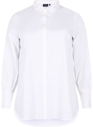 Dluga bawelniana koszula, Bright White, Packshot image number 0