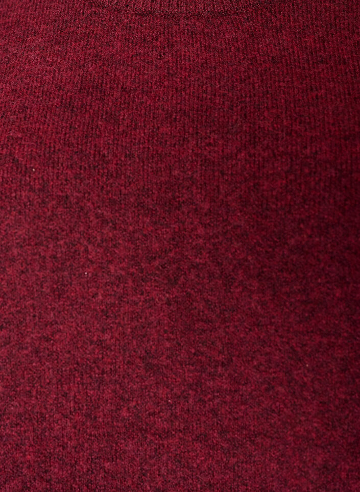 Luzna dzianinowa bluzka z kr&oacute;tkim rekawem, Czerwony, Packshot image number 2