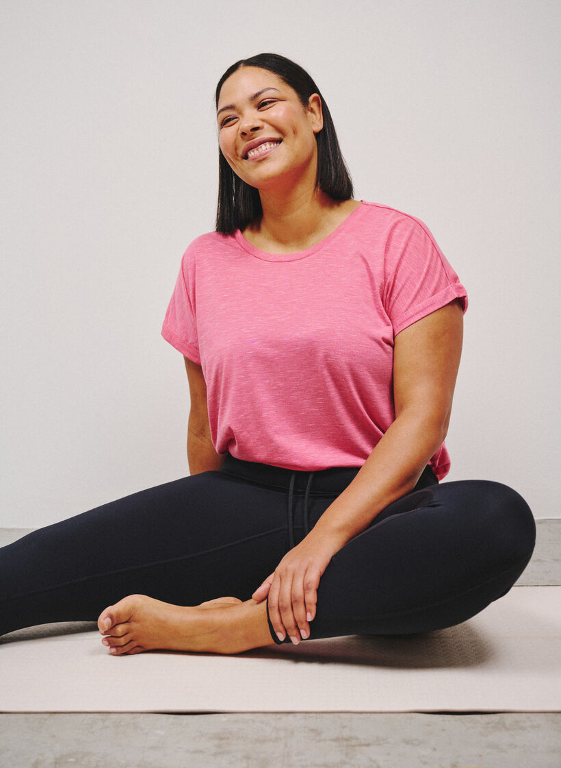 Luzna koszulka treningowa z kr&oacute;tkim rekawem, R&oacute;żowy, Image image number 0