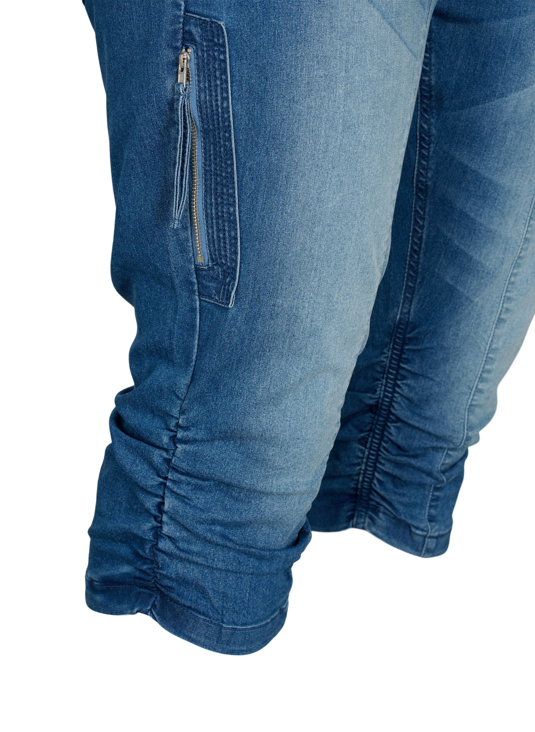 ZizziJeansy capri o dopasowanym kroju z kieszeniami, Niebieskie, Packshot image number 3