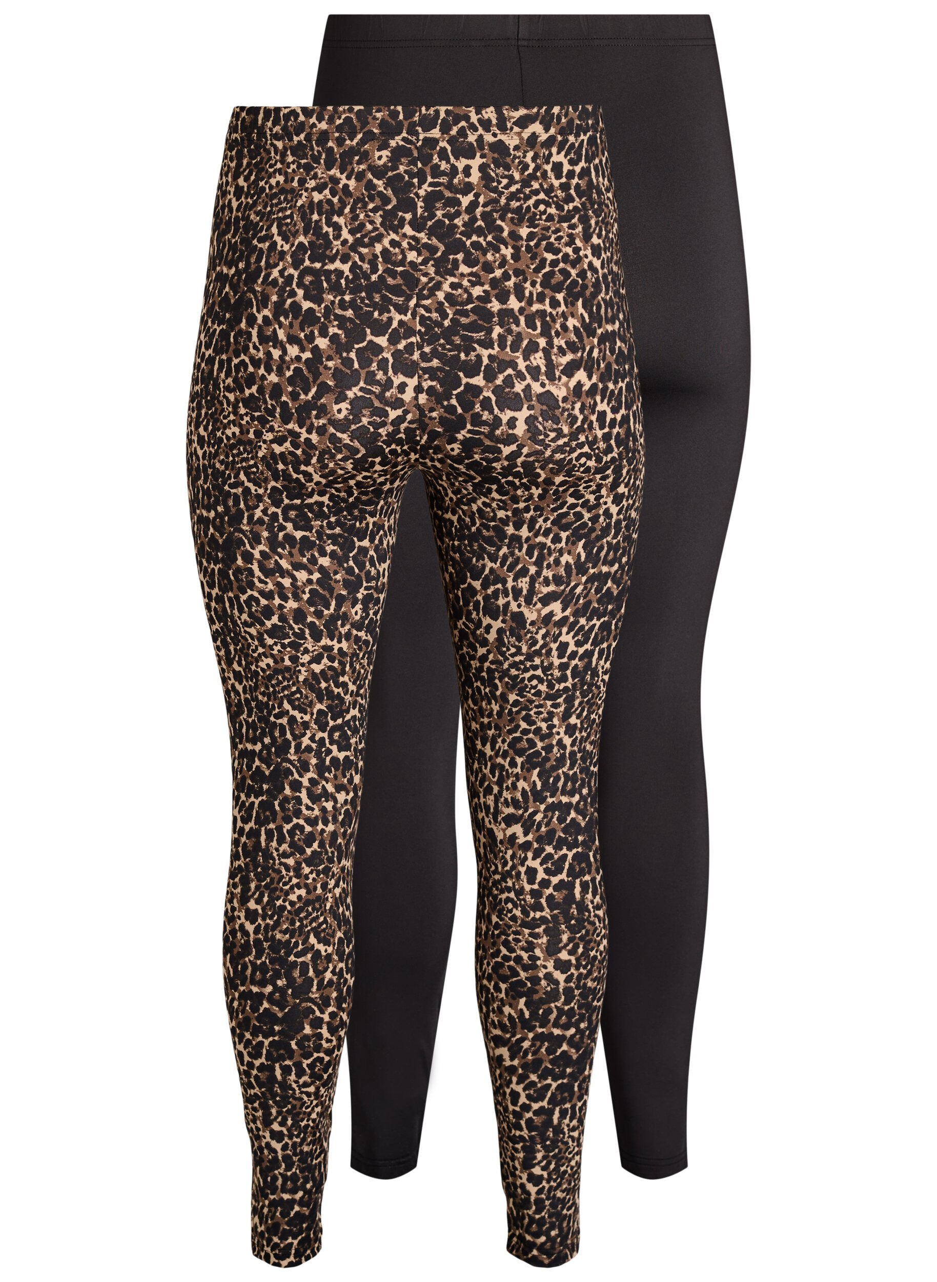 Zizzi Dlugie legginsy 2-pack z normalna talia, Czarne, Packshot image number 1