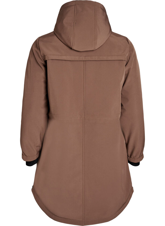 Hydrofobowa kurtka softshell z pikowana podszewka, Brązowy, Packshot image number 1