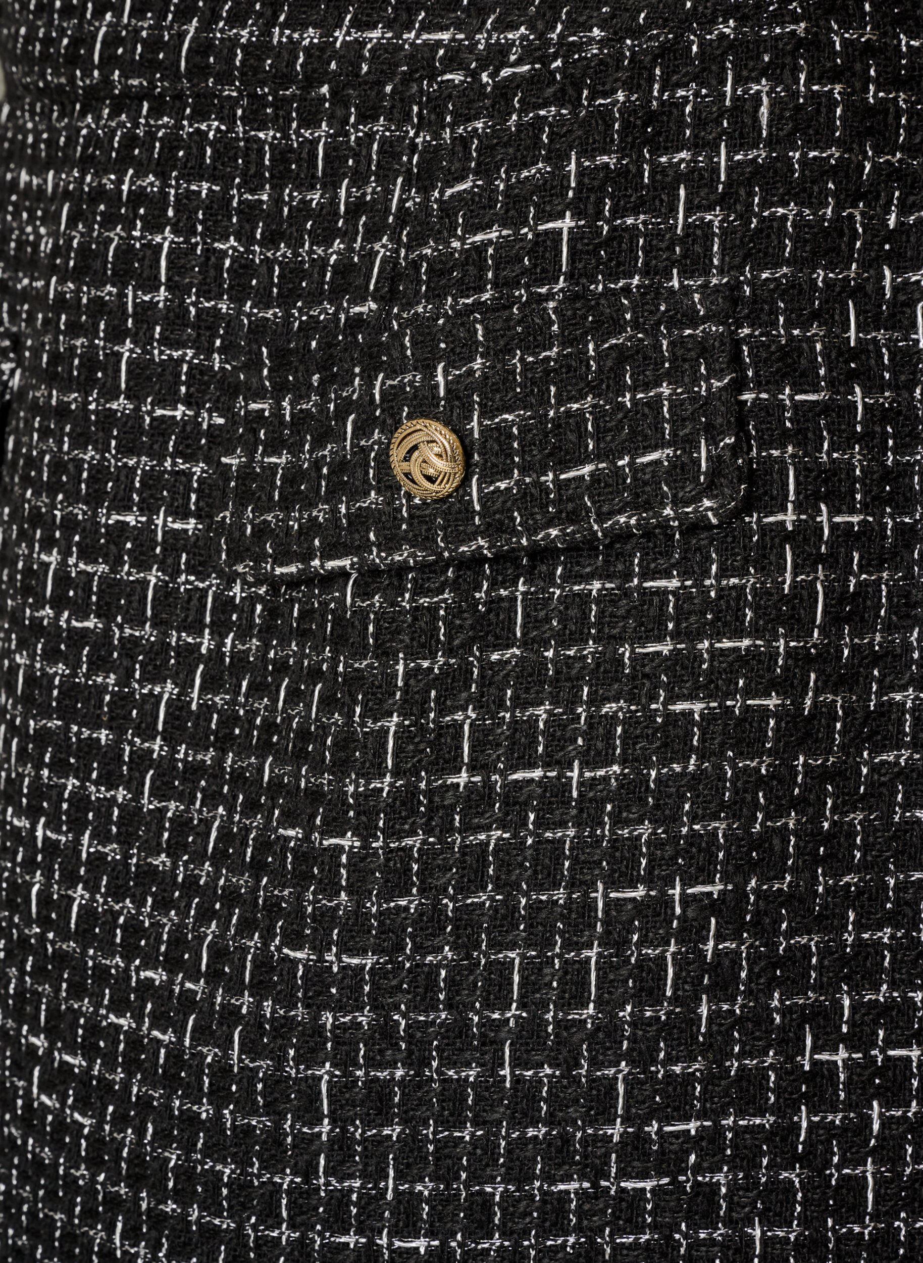 ZizziKr&oacute;tka sp&oacute;dnica z tkaniny boucl&eacute;, Czarne, Packshot image number 2