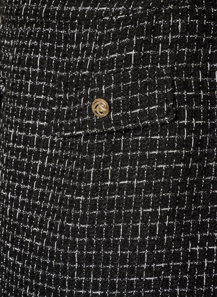 Kr&oacute;tka sp&oacute;dnica z tkaniny boucl&eacute;, Czarne, Packshot image number 2