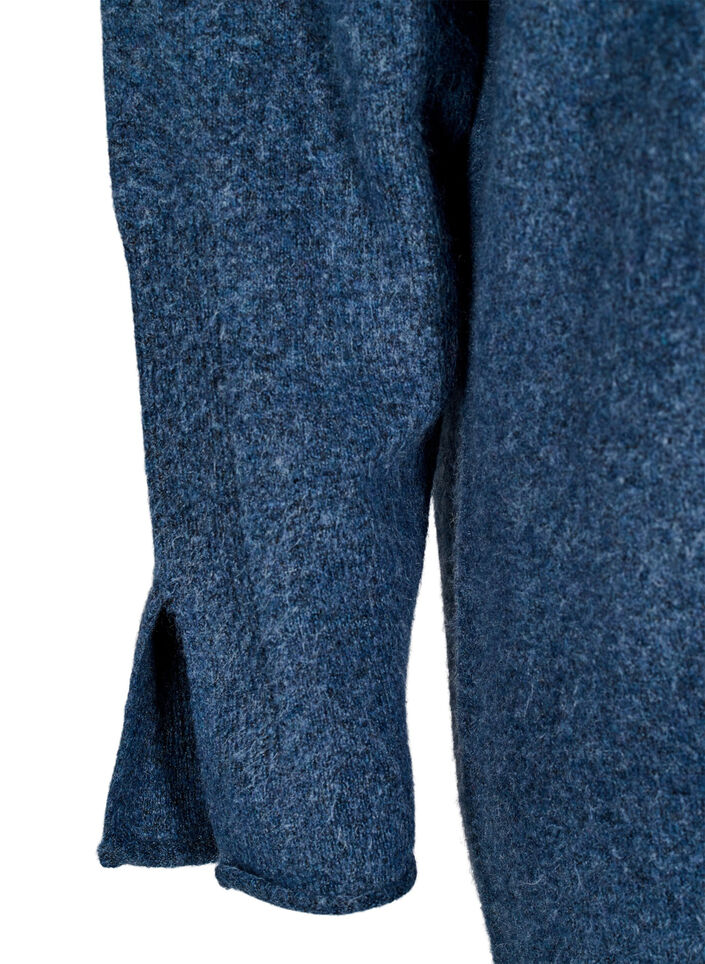 Sukienka dzianinowa z rozcieciami, Bering Sea Mel., Packshot image number 3