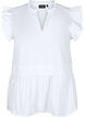 Top bez rekawów z zaszewkami i falbankami, Biały, Packshot image number 0