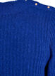 Prazkowany sweter z bufiastymi rekawami i guzikami, Niebieskie, Packshot image number 2