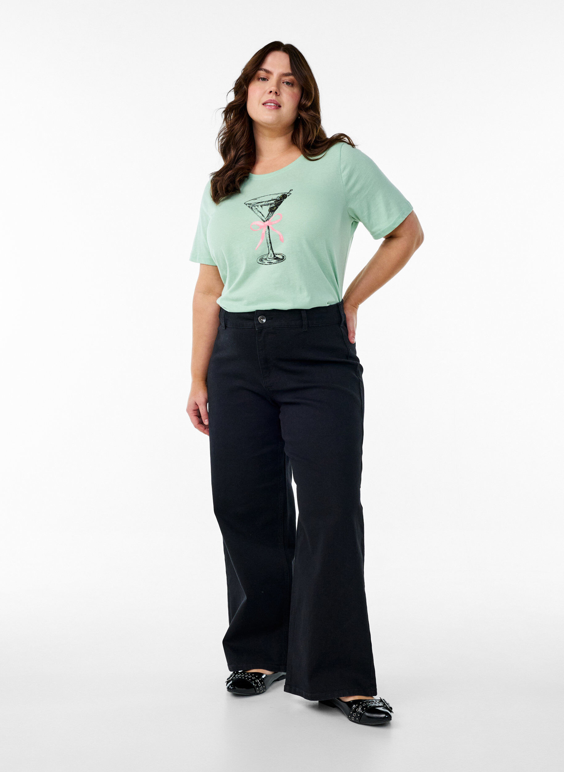 Zizzi FLASH - T-shirt z nadrukiem, Zielony, Model image number 1