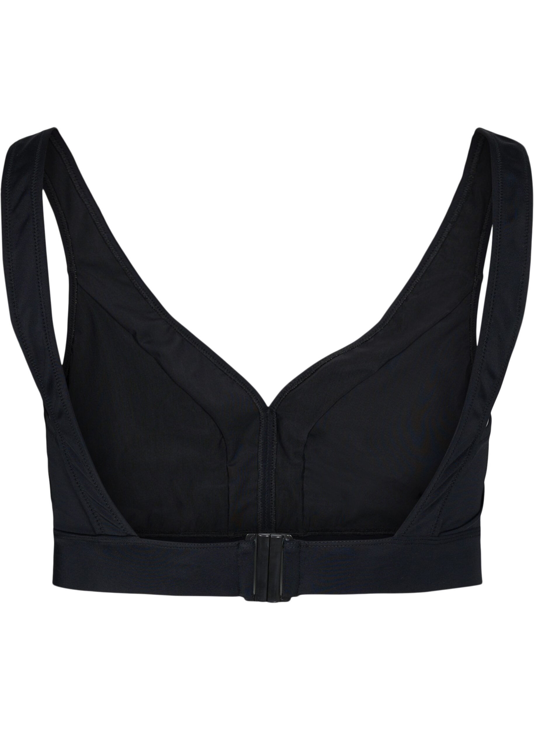 Zizzi V-neck bikini top, Black, Packshot image number 1