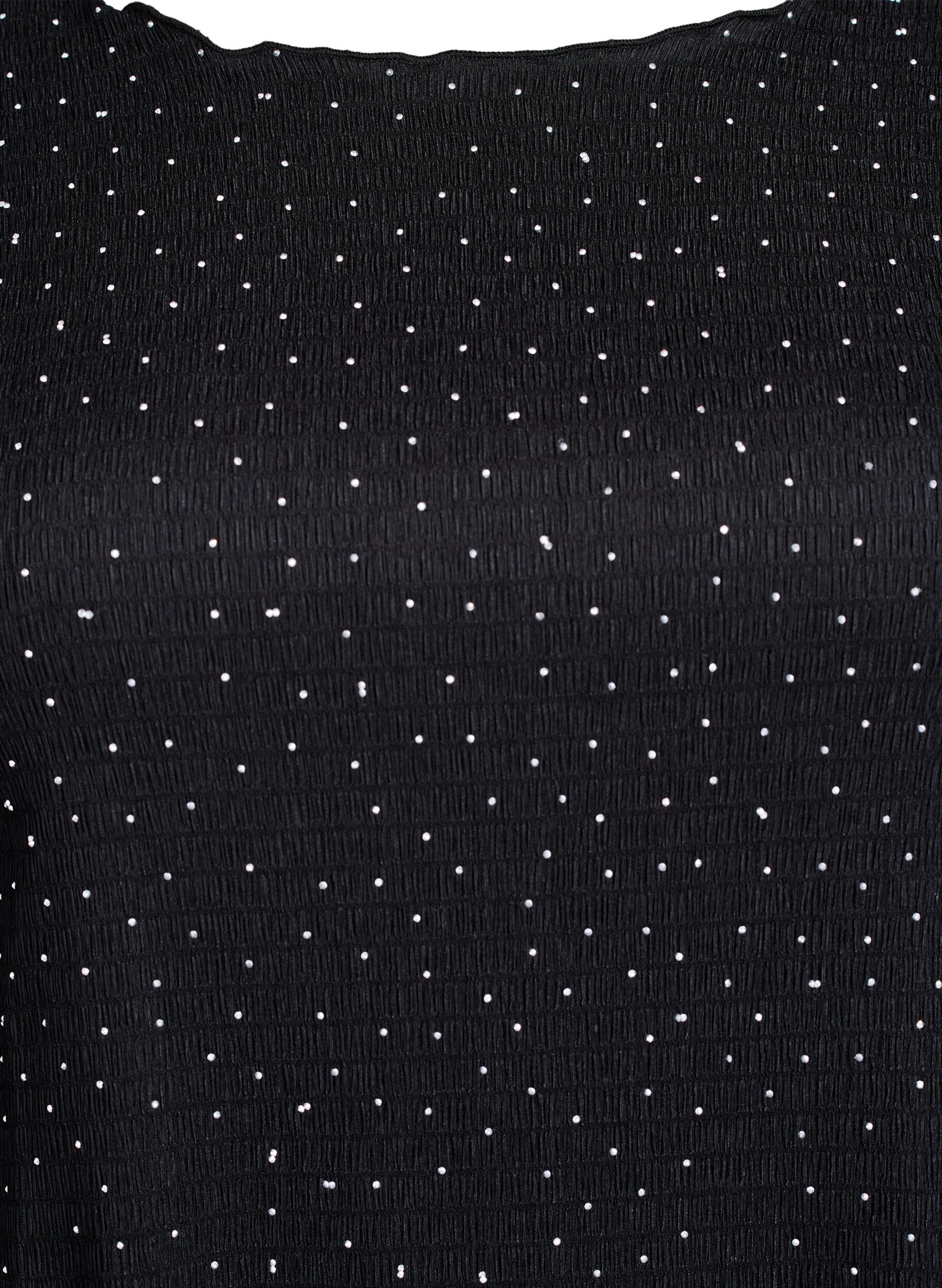 Zizzi Sukienka zdobiona strasem i falbankami, Czarne, Packshot image number 2