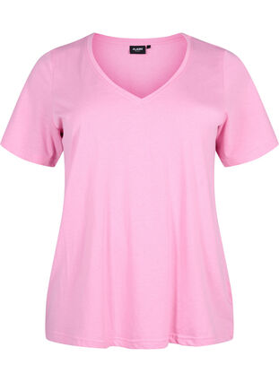 Flash - koszulka z dekoltem w szpic, Begonia Pink, Packshot image number 0