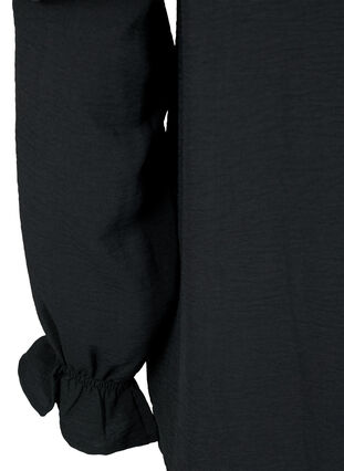 Bluzka z marszczeniami i guzikami, Black, Packshot image number 3