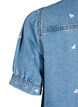 Jeansowa sukienka z haftowanymi sercami, Light blue denim, Packshot image number 3