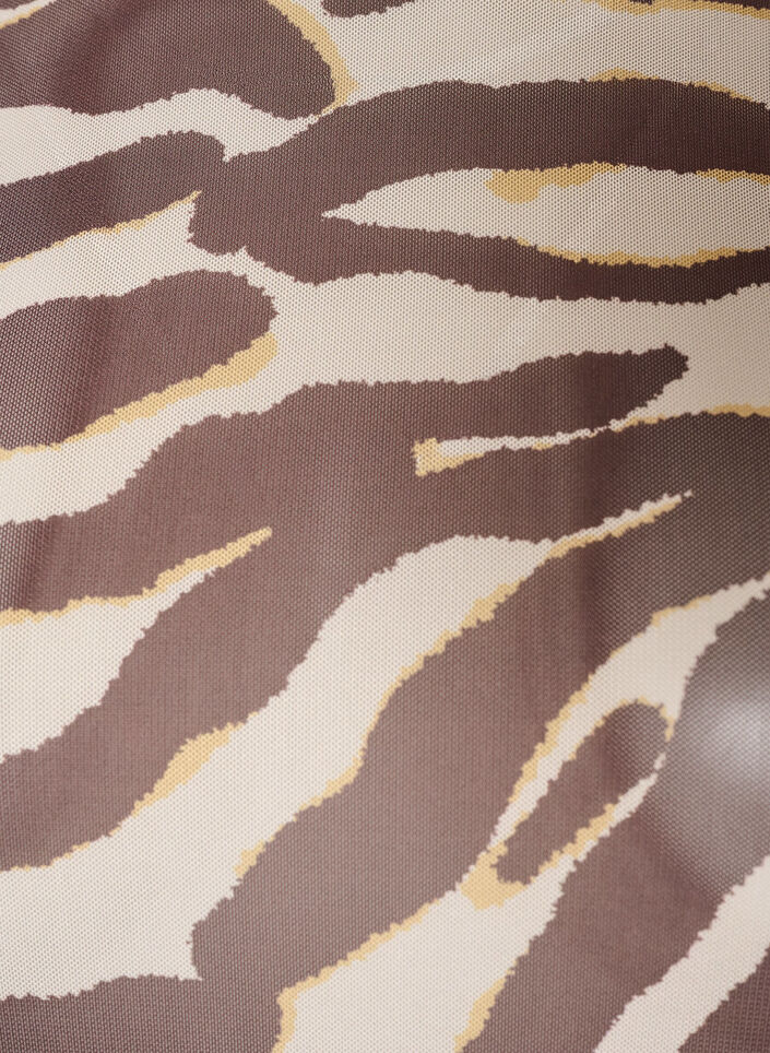 Bluzka siatkowa z nadrukiem, Brązowy, Packshot image number 2