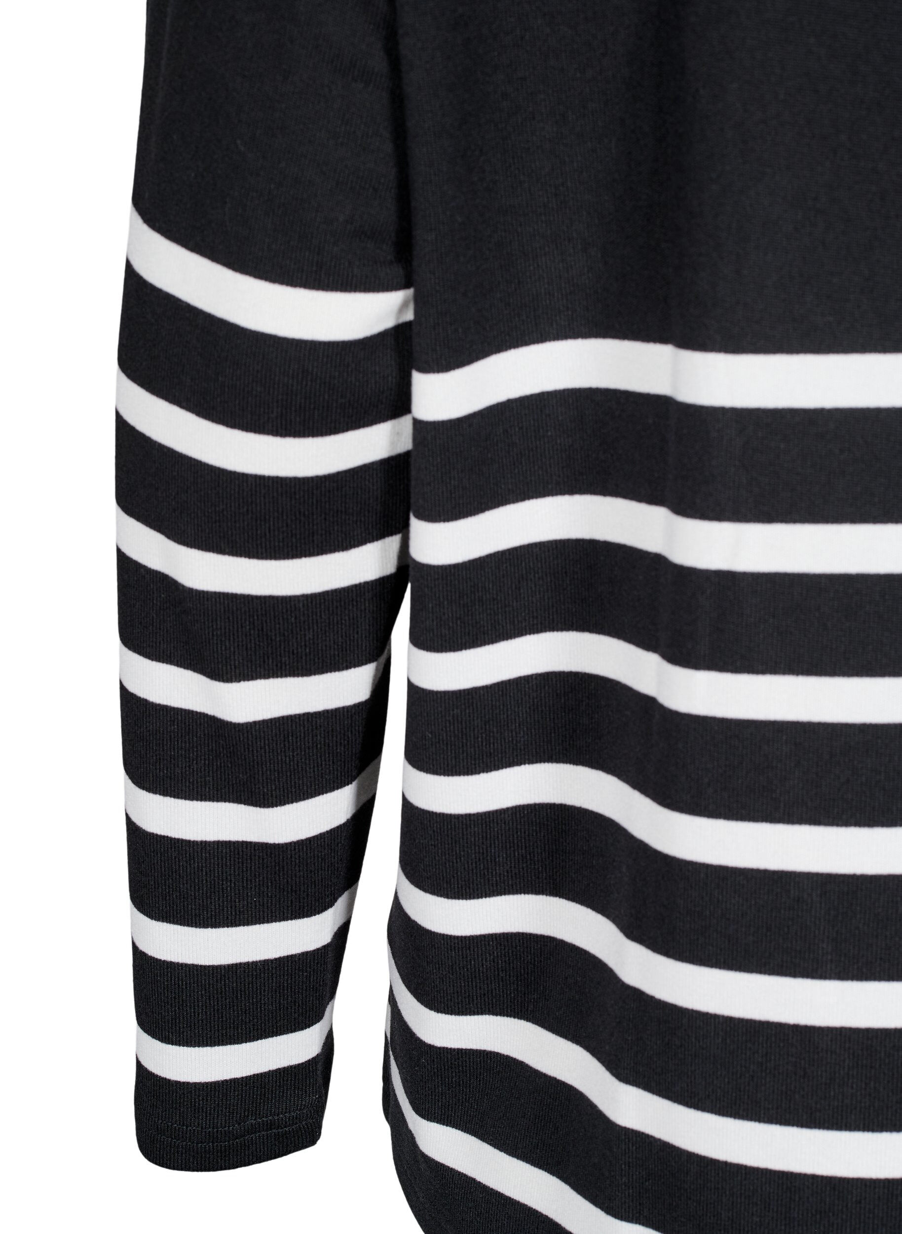 Zizzi Bluzka z&nbsp;wysokim dekoltem i&nbsp;dlugimi rekawami, Czarne, Packshot image number 3