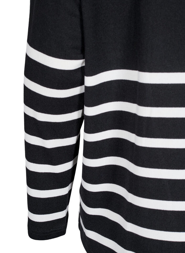 Bluzka z wysokim dekoltem i dlugimi rekawami, Czarne, Packshot image number 3