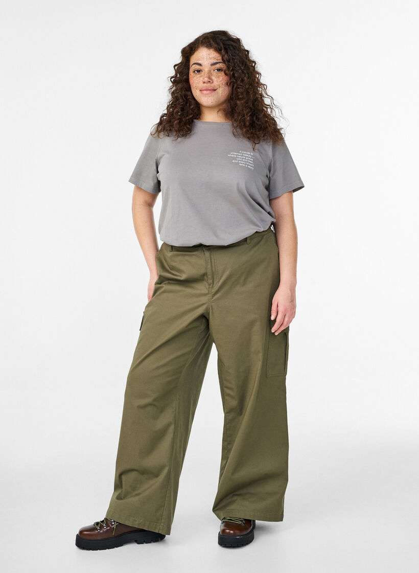 Koszulka bawelniana z nadrukiem z przodu i z tylu, 9990, Model image number 1