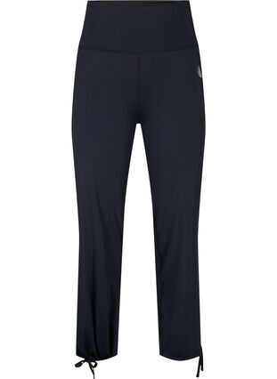 Luzne spodnie dresowe ze sznurkiem, Black, Packshot image number 0