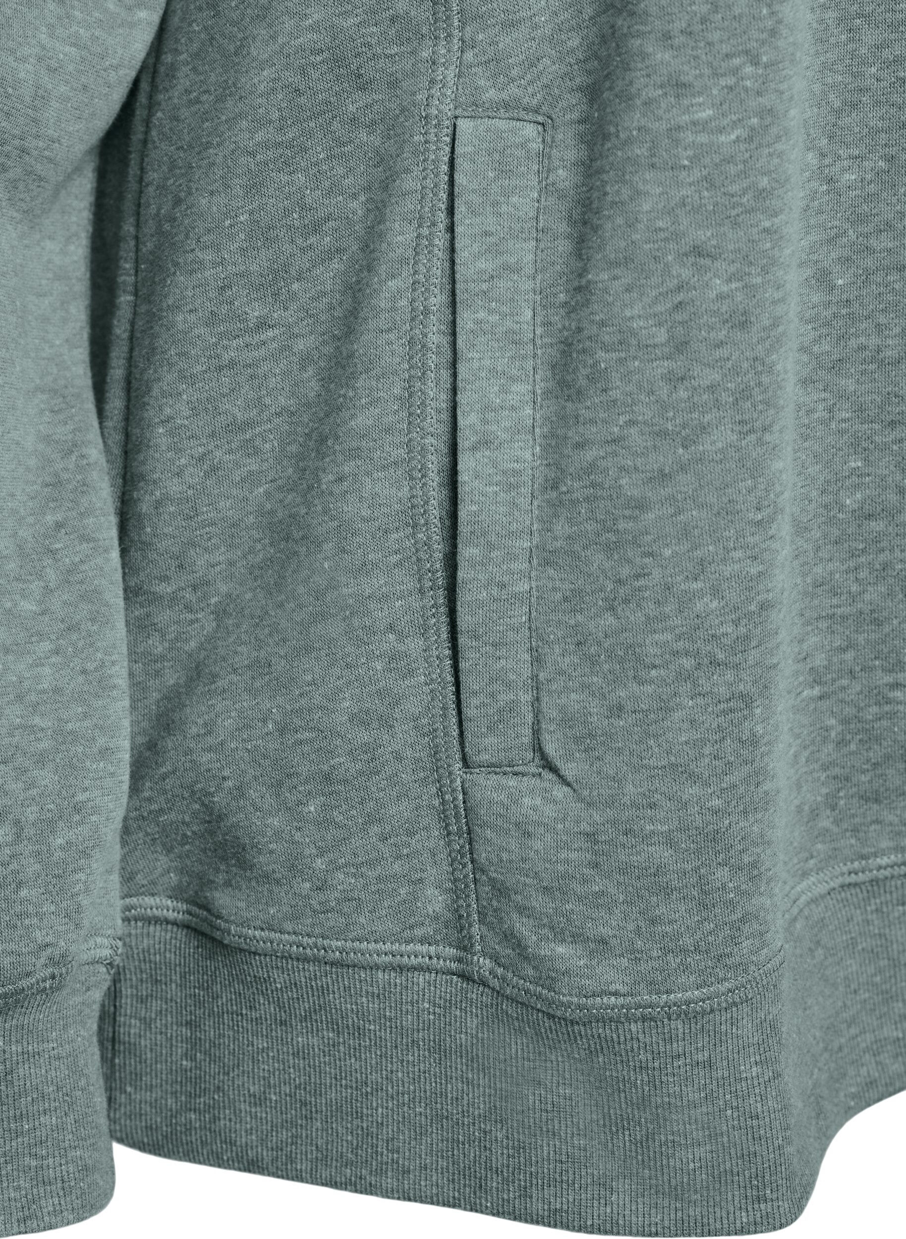 ZizziBluza z wysokim kolnierzem i kieszeniami, Zielony, Packshot image number 3