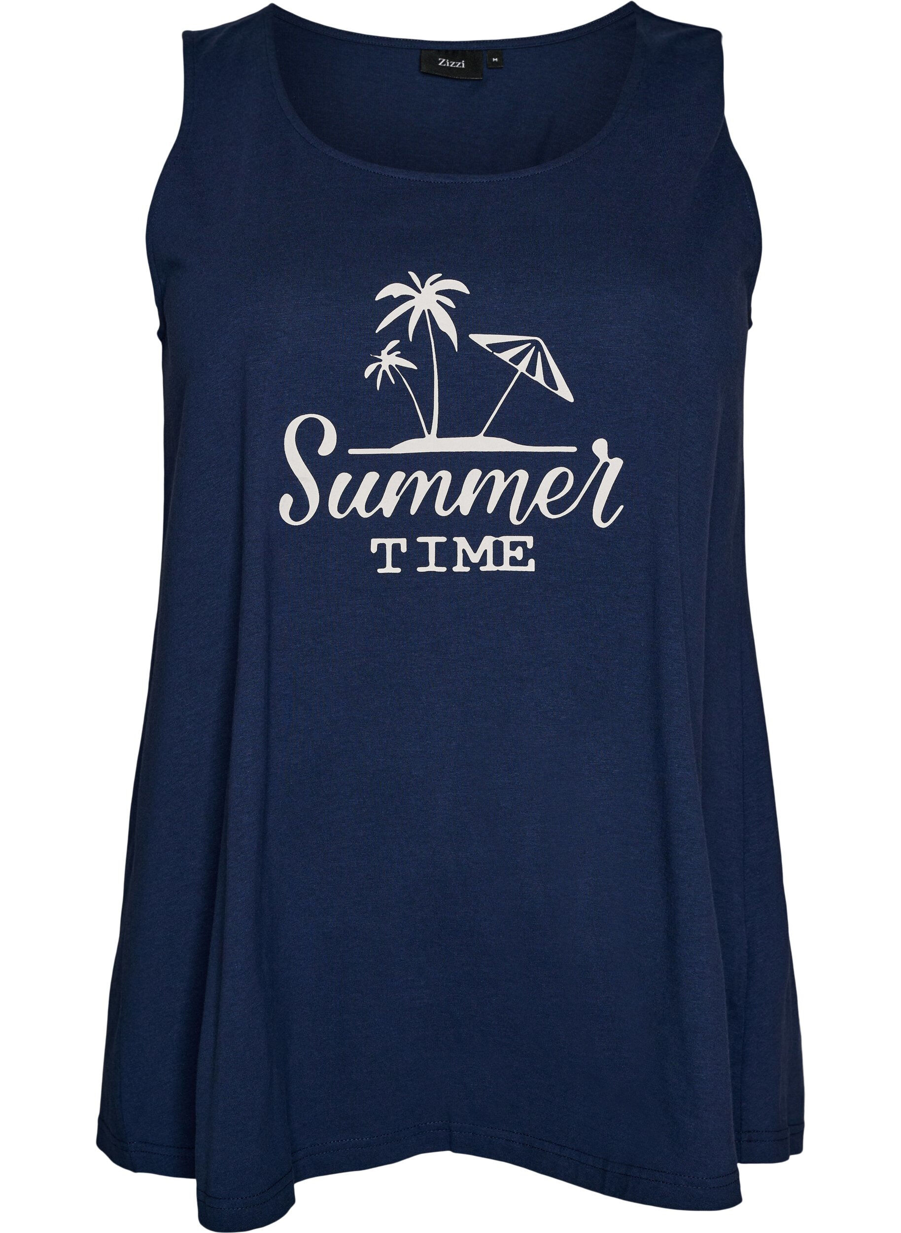 ZizziBawelniany top o&nbsp;rozszerzanym fasonie, Niebieskie, Packshot image number 0