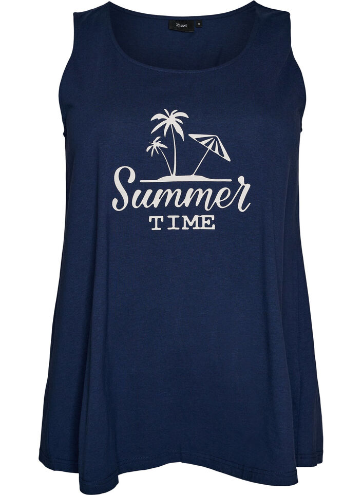 Bawelniany top o&nbsp;rozszerzanym fasonie, Niebieskie, Packshot image number 0