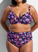 Wzorzysty biustonosz bikini z fiszbinami, Fioletowy, Model image number 3