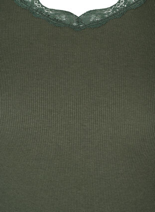 Bluzka w prazki z dlugimi rekawami i koronkowymi detalami, Thyme, Packshot image number 2