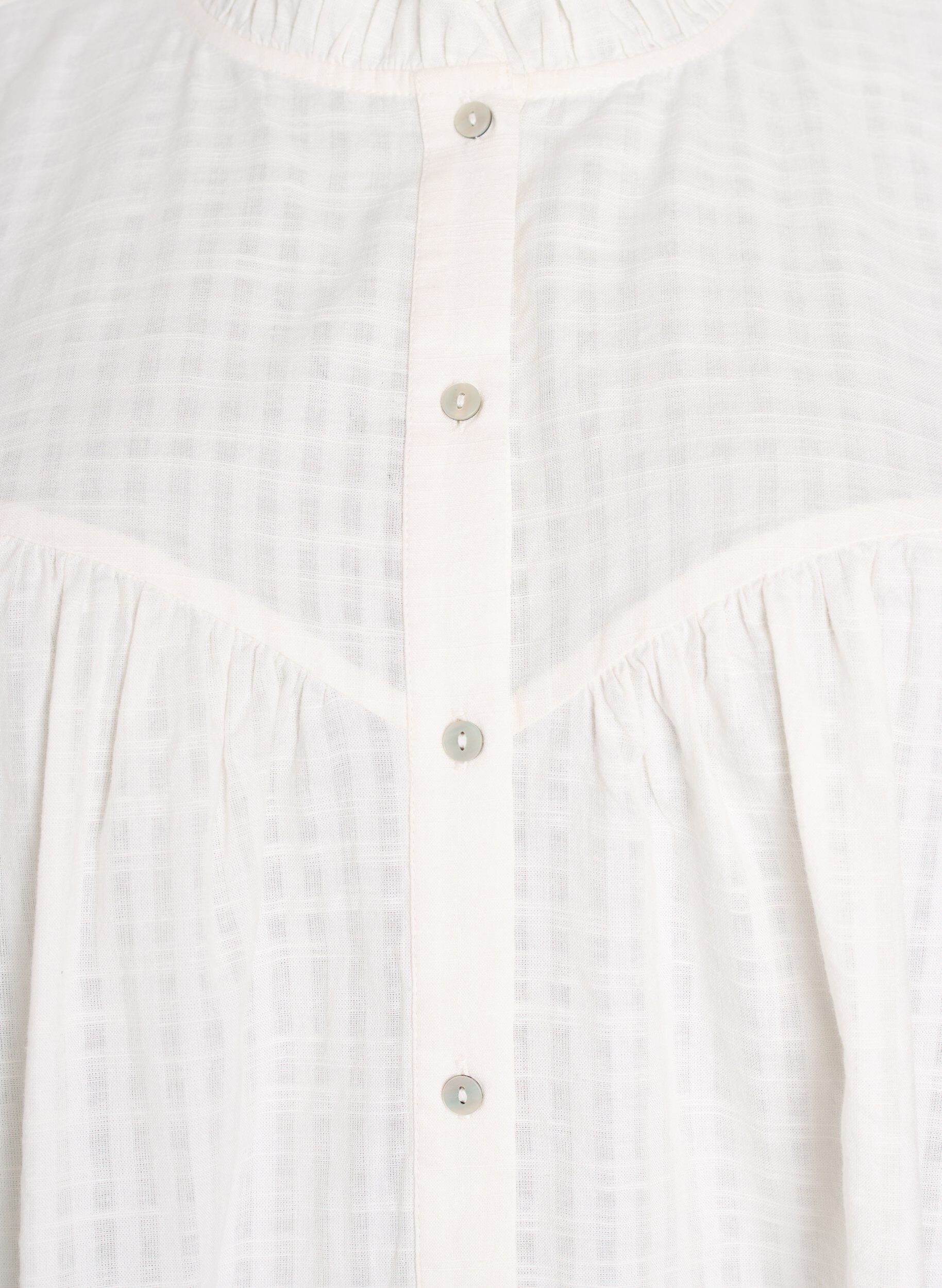 Zizzi Trapezowa tunika z kr&oacute;tkimi rekawami i guzikami, Biały, Packshot image number 2