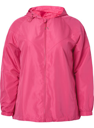 Krótka kurtka z kapturem i regulowanym dolem, Hot Pink, Packshot image number 0