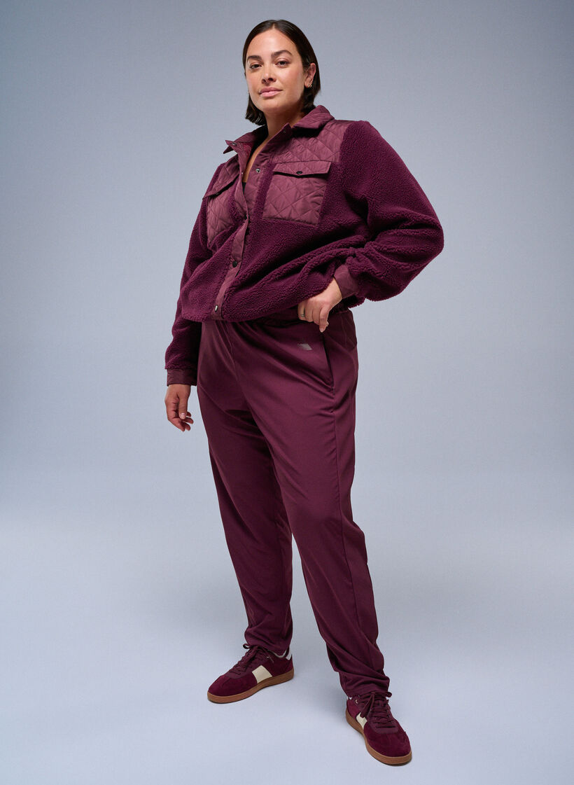 Lekkie spodnie treningowe z kieszeniami, Czerwony, Image image number 0