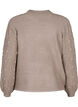 Dzianinowy sweter ze wzorem i z perlami, Desert Taupe Mel., Packshot image number 1