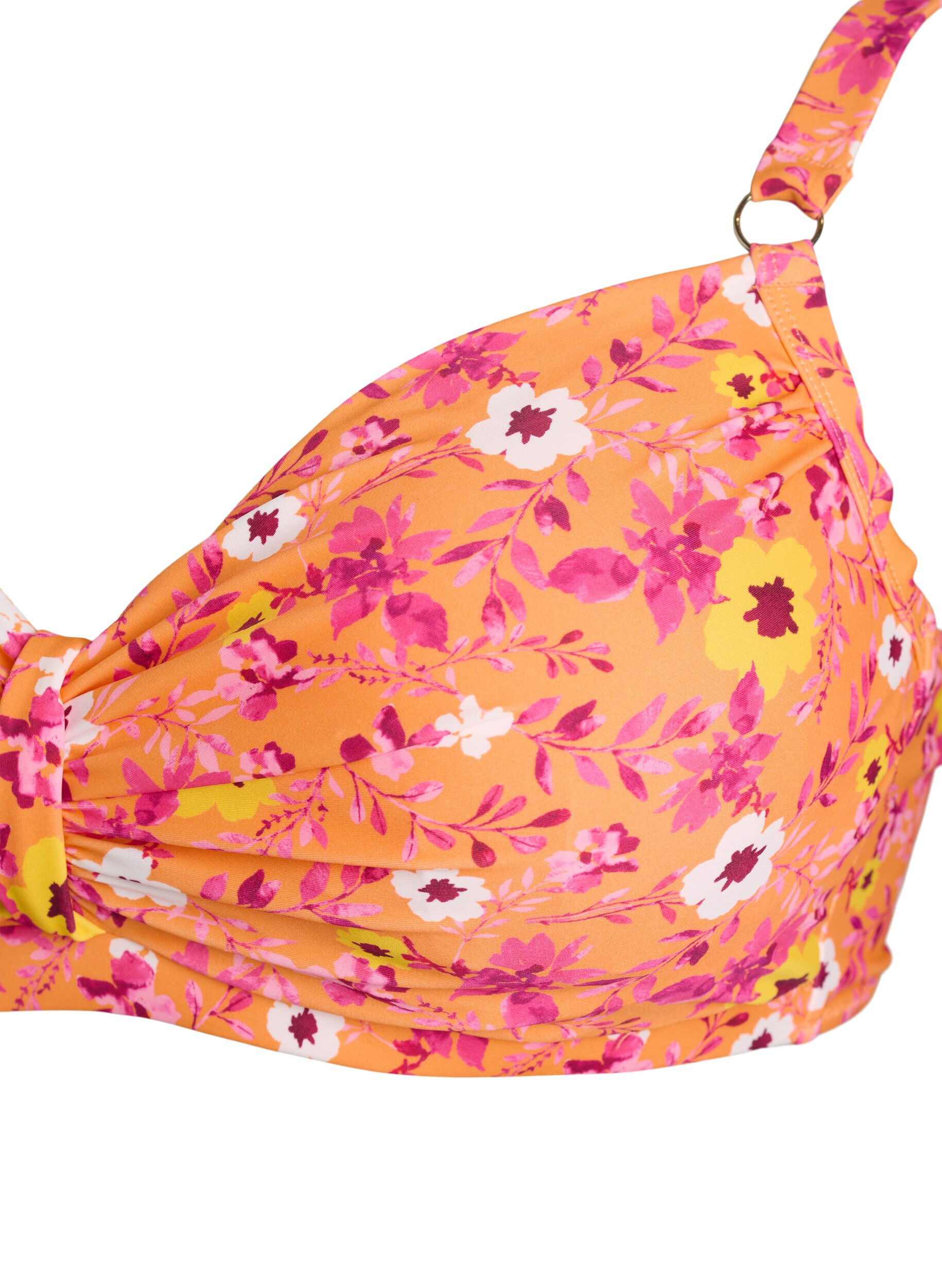 ZizziG&oacute;ra od bikini z fiszbinami i wzorem, Pomarańczowy, Packshot image number 2