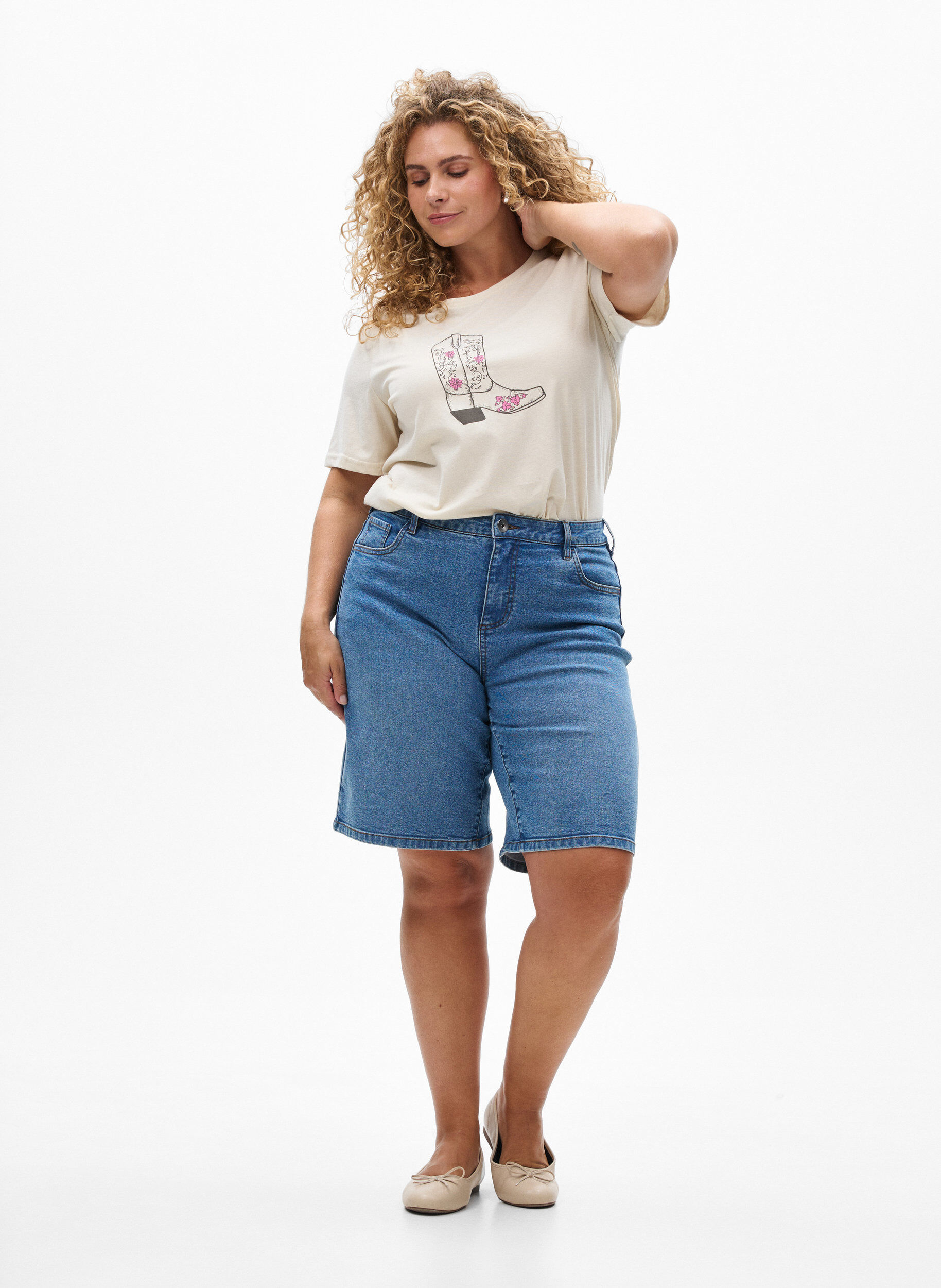 Zizzi FLASH - Koszulka z nadrukiem, Biały, Model image number 1