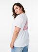 T-shirt z nadrukiem tekstowym i okraglym dekoltem, Biały, Model image number 2