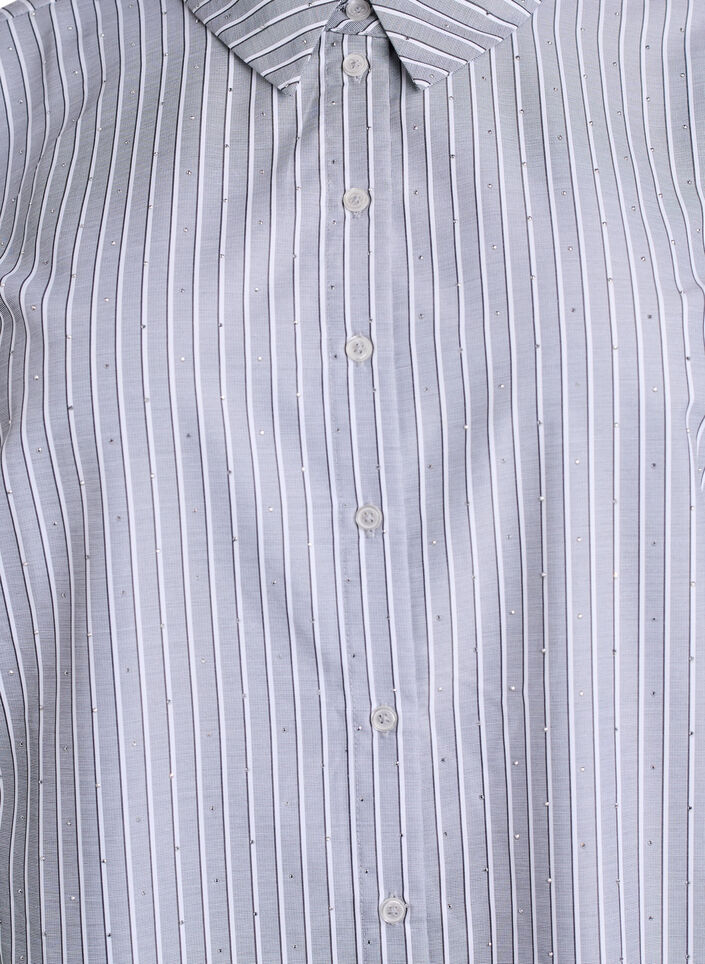 Koszula w paski z cwiekami, Czarne, Packshot image number 2