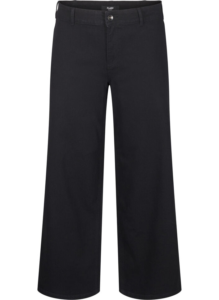FLASH - Jeansy z szerokimi nogawkami, Czarne, Packshot image number 0