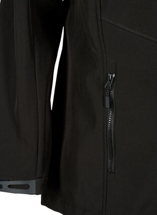 Krótka kurtka softshell z kieszeniami, Black, Packshot image number 3