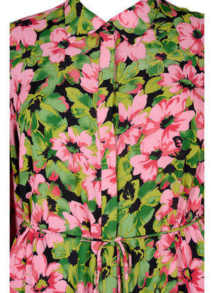 	 Wiskozowa sukienka koszulowa z nadrukiem w kwiaty, Pink G. Flower AOP, Packshot image number 2