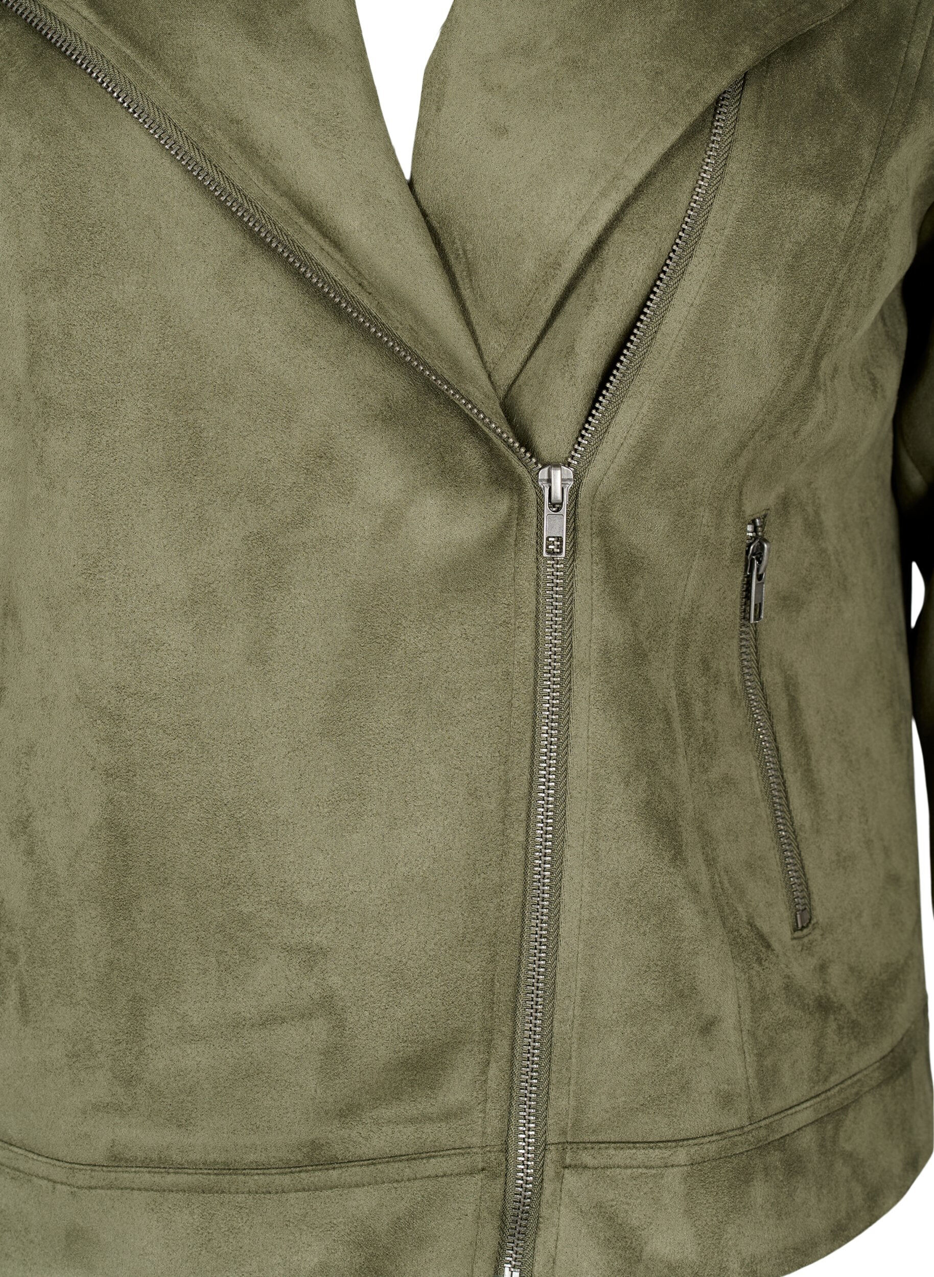 ZizziKurtka typu biker ze sztucznego zamszu, Dusty Olive, Packshot image number 2