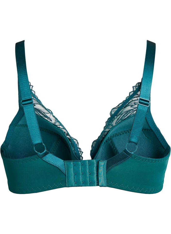 Usztywniany koronkowy biustonosz z fiszbinami, Zielony, Packshot image number 1