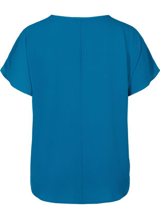 Bluzka z krótkim rekawem i okraglym dekoltem, Moroccan Blue, Packshot image number 1