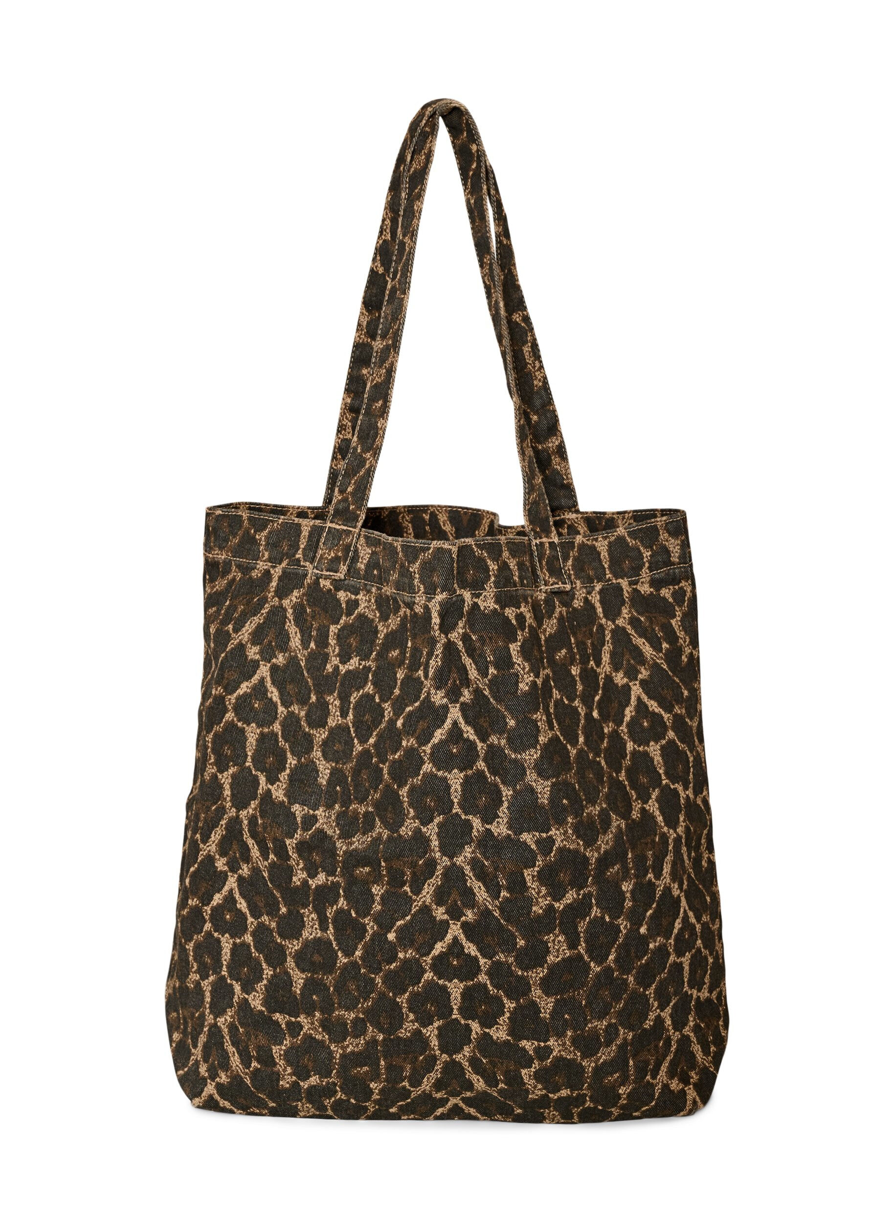 Denimowa torba shopper w panterke