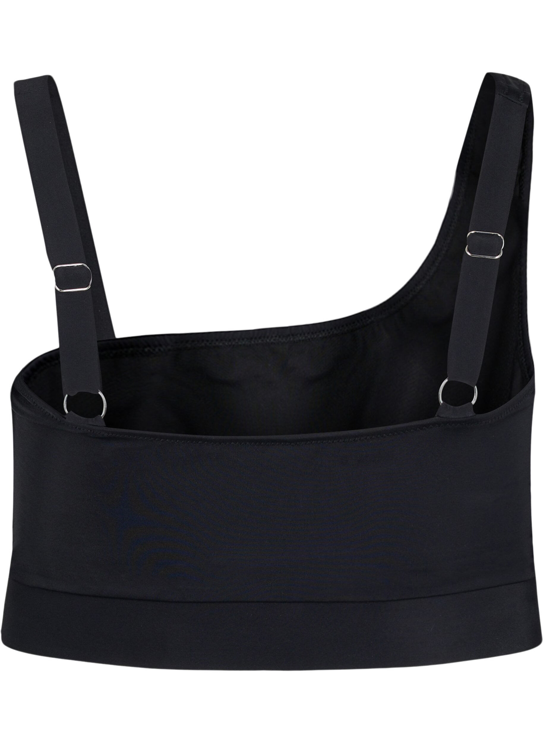 Zizzi One shoulder bikini top, Black, Packshot image number 1