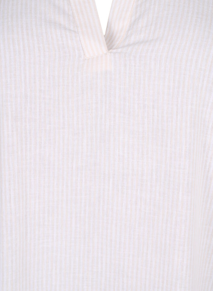 Sukienka w paski wykonana z bawelny i lnu, Sandshell Wh. Stripe, Packshot image number 2