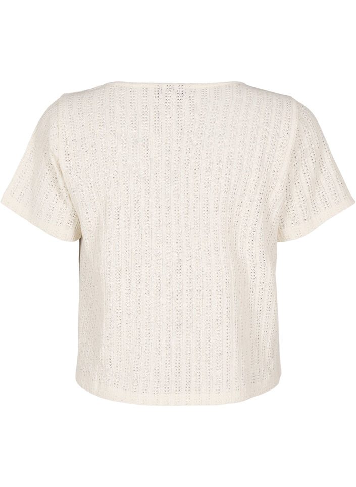 Jersey cardigan with short sleeves, Vanilla, Packshot image number 1